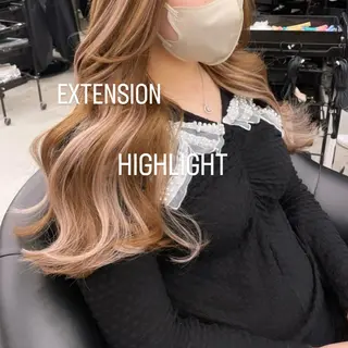 ロング カラー エクステ🩵ブリーチ 韓国ヘア🩵KAEのヘアスタイル
