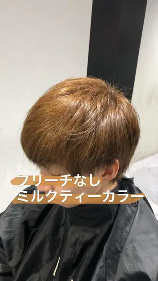 ショート カラー メンズ センターパート/毛 流れ/パーマ特化のヘアスタイル