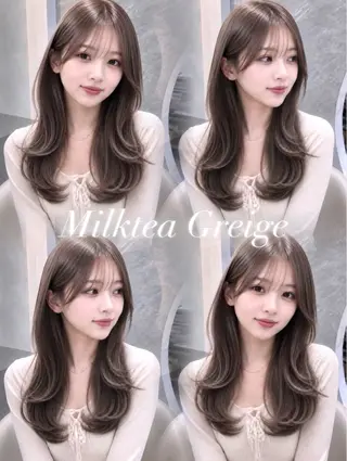 セミロング カラー ヘアアレンジ 🖤kana韓国ヘア 艶髪カラー特化🖤のヘアスタイル