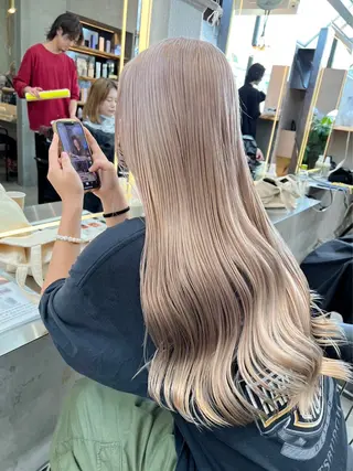 ロング カラー ブリーチ特化 梅田本多翔のヘアスタイル
