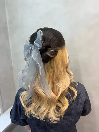 セミロング 推し活アレンジ🎀 艶カラー￤nanoのヘアスタイル