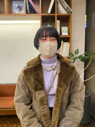 ショート カラー 似合わせレイヤー/ ケアパーマ/高倉のヘアスタイル