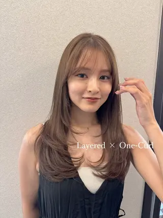 セミロング レイヤー×髪質改善 ×透明感/杉田 圭のヘアスタイル
