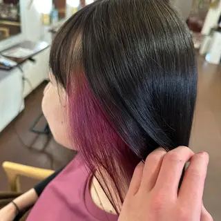 セミロング カラー 💜推しインナー カラー/菊池柊真💜のヘアスタイル