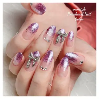 ミディアム ネイル 🐾enen style 🐾のネイルデザイン