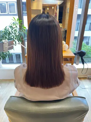 セミロング パーマ メテオカラー/ 縮毛矯正/高橋勇樹のヘアスタイル