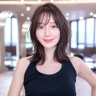 ミディアム カラー 韓国レイヤー× 透明感暗髪/nanoのヘアスタイル