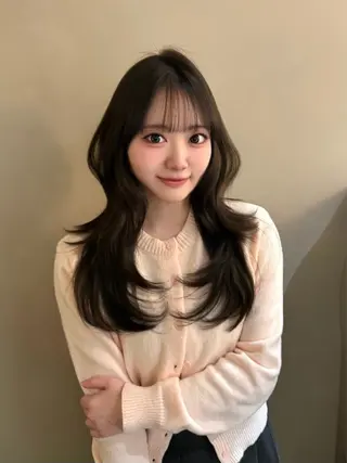 ロング カラー 💗韓国/ワンホン/ レイヤー💙Sayaのヘアスタイル