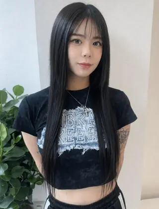 カラー ロング 川口 真也のヘアスタイル