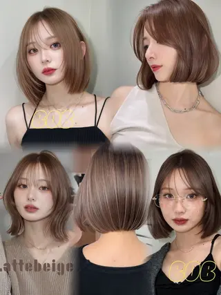 ショート カラー ぷつっとボブ/ レイヤー/ryoのヘアスタイル