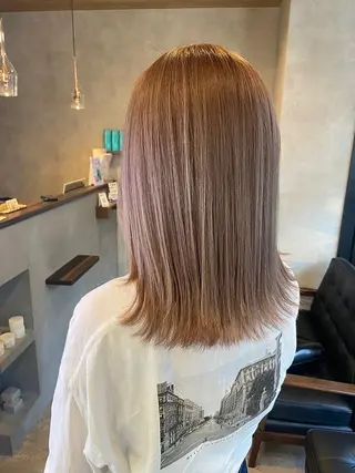 セミロング カラー RIENS♡xrea 山本優舞のヘアスタイル