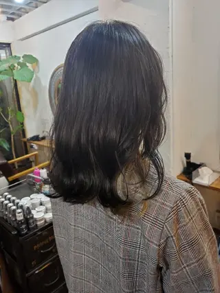 セミロング カラー 韓国風レイヤーカット 上手く丁寧早い/マツのヘアスタイル