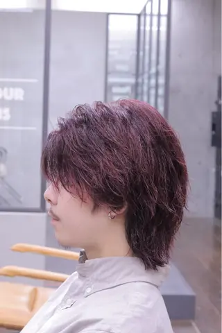 ミディアム パーマ メンズ 山口 陽平のヘアスタイル