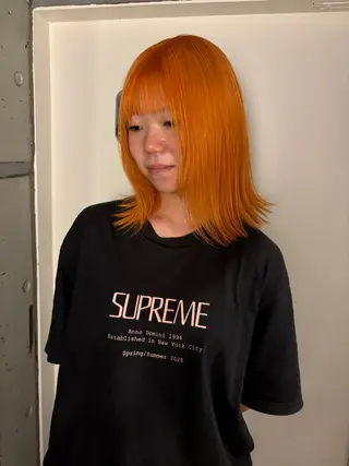 ミディアム カラー mitsuki ブリーチモデルのヘアスタイル