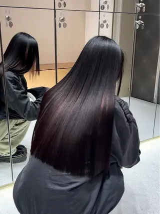 セミロング 小顔レイヤー/顔周り 艶髪カラー/金山のヘアスタイル