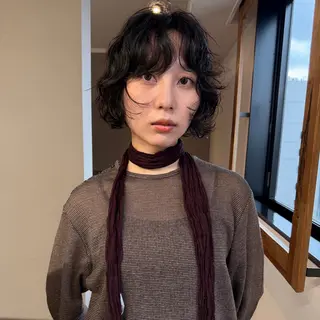 ショート パーマ パーマ/透明感カラー 元町🌱takutoのヘアスタイル