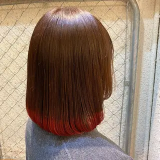 ミディアム カラー 暖色艶color / ボブ🦩Rioのヘアスタイル