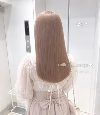 セミロング カラー ヘアアレンジ 💕上野美容師☁ ブリーチ💖サワのヘアスタイル