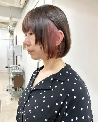 ショート カラー パーマ 髪質改善 縮毛矯正/ レイヤー/銀座/本木のヘアスタイル