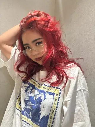 セミロング カラー ayano/パーマ/ 暖色カラーのヘアスタイル