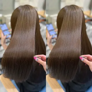 ロング カラー 髪質改善🩵縮毛矯正 代々木/木下のヘアスタイル