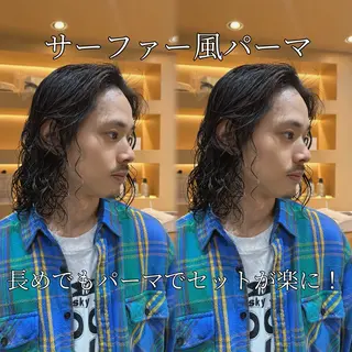ミディアム パーマ メンズ 🎀韓国レイヤー メンズパーマ/諒のヘアスタイル