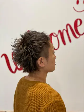 ショート カラー パーマ メンズ 加藤 琢也のヘアスタイル