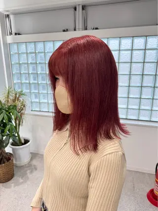 セミロング カラー 透明感オリーブ🌿‬ HARUNE🕊のヘアスタイル