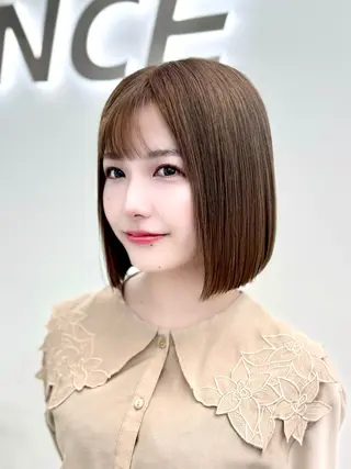ショート カラー ヘアアレンジ 縮毛矯正🤍 ボブ/ HIKARIのヘアスタイル