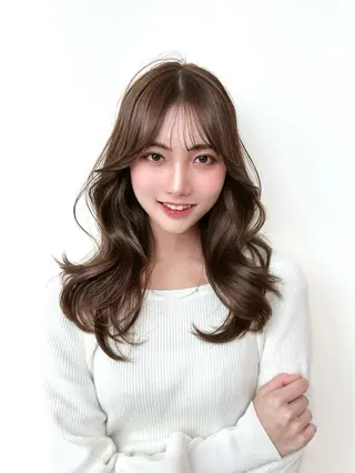 セミロング カラー 🇰🇷韓国風くびれ ヘア🇰🇷中村優大のヘアスタイル
