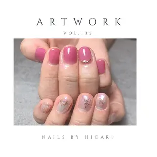 ショート カラー ネイル マツエク・マツパ illum hicariのネイルデザイン