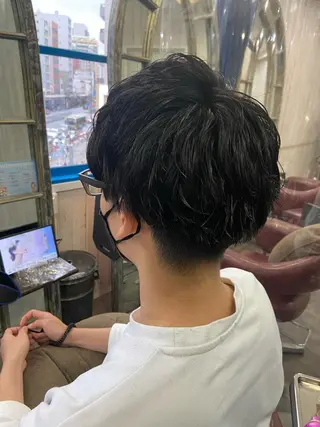 ショート パーマ メンズ カットパーマ✂️ 小坂田玲亜のヘアスタイル