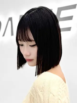 ショート カラー ヘアアレンジ 縮毛矯正🤍 盛れるボブ/ひかりのヘアスタイル