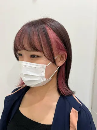 ミディアム カラー 韓国/インナーカラー 🍑YUI🍑のヘアスタイル