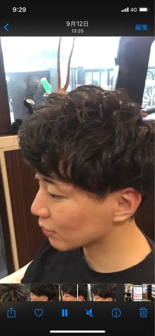 ショート カラー パーマ ヘアアレンジ メンズ men's特化　石井 貴章のヘアスタイル