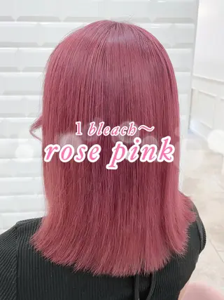 ミディアム カラー ヘアアレンジ ガーリーカラー🩷 ユウ🍓💞のヘアスタイル