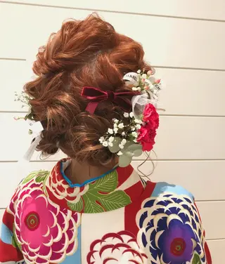 ロング カラー ヘアアレンジ 🍊新宿南口🍊 ERINAのヘアスタイル
