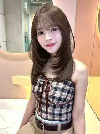 セミロング カラー ヘアアレンジ 髪質改善/透明感 カラー/吉田光佑のヘアスタイル