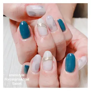 ミディアム ネイル 🐾enen style 🐾のネイルデザイン