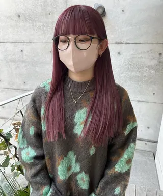 ロング カラー パーマ ヘアアレンジ キッズ デザインパーマ メンズカット 郁美のヘアスタイル