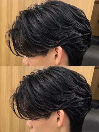 ミディアム パーマ メンズ メンズ特化✂️ 垢抜けヘアなら逸晴のヘアスタイル