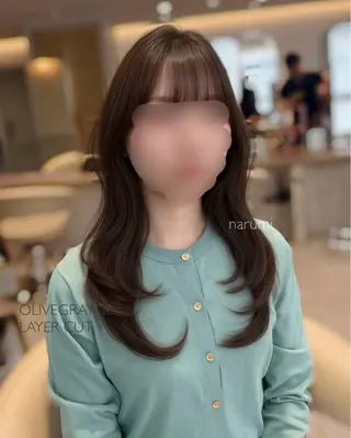 セミロング カラー 韓国技術習得者🩰 narumi‎‎🤍のヘアスタイル