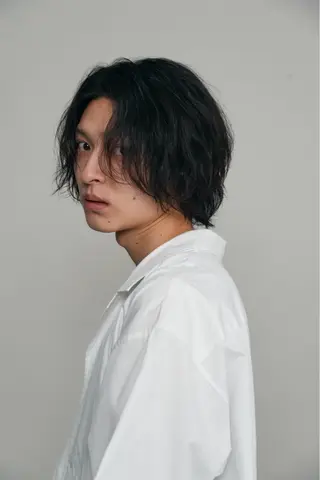 ミディアム パーマ メンズ 当日予約⭕️ 太田のヘアスタイル
