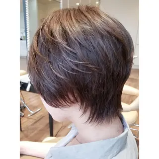ショート パーマ ブリーチ、デザイン  カラー福士直矢のヘアスタイル