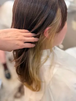 セミロング レイヤー/透けカラー ✨KANAのヘアスタイル