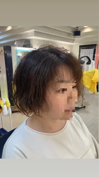 ミディアム カラー パーマ 横田 尚登のヘアスタイル