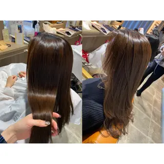 カラー 🩵盛れる顔周り/ 艶カラーemi🩵のヘアスタイル