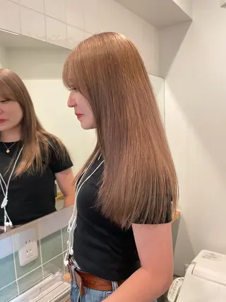 セミロング カラー ボブ/レイヤーカット 縮毛矯正/コウキ新宿のヘアスタイル
