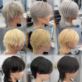 ミディアム カラー メンズ メンズ♱ハイトーン♱ ウルフʜᴀʀᴜᴋᴀのヘアスタイル