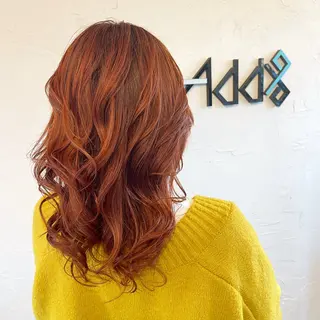 ミディアム カラー パーマ ヘアアレンジ Add9 柳田健登のヘアスタイル